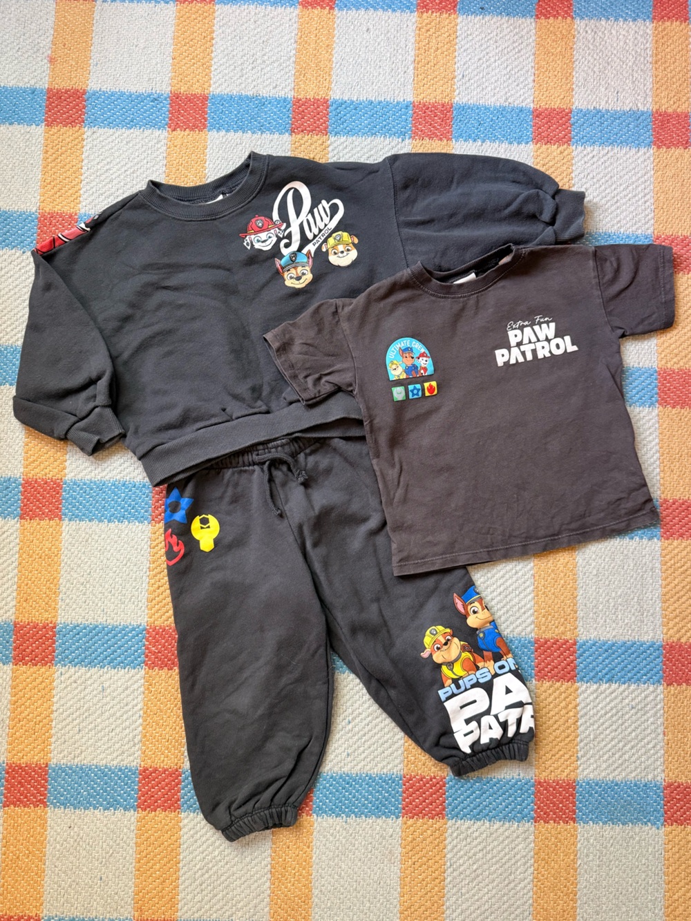 Zara Paw Patrol Kids Sweatsuit & Tee Set with Colorful Character Prints